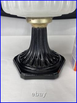 Antique Vtg COMPLETE Aladdin Oil Lamp B-124 Corinthian Black & White Moonstone