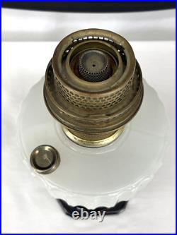 Antique Vtg COMPLETE Aladdin Oil Lamp B-124 Corinthian Black & White Moonstone