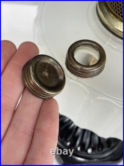 Antique Vtg COMPLETE Aladdin Oil Lamp B-124 Corinthian Black & White Moonstone