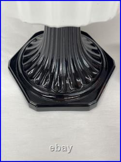 Antique Vtg COMPLETE Aladdin Oil Lamp B-124 Corinthian Black & White Moonstone