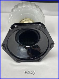 Antique Vtg COMPLETE Aladdin Oil Lamp B-124 Corinthian Black & White Moonstone