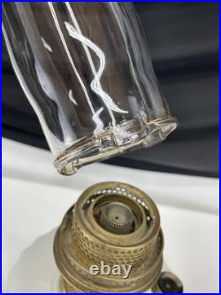 Antique Vtg COMPLETE Aladdin Oil Lamp B-124 Corinthian Black & White Moonstone