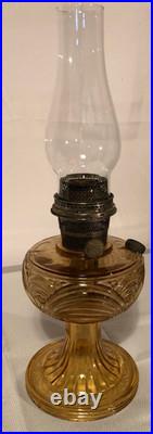 Antique Washington Drape Amber Glass Aladdin Oil Lamp/Needs TLC