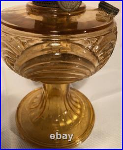 Antique Washington Drape Amber Glass Aladdin Oil Lamp/Needs TLC Antique Washington Drape Amber Glass Aladdin Oil Lamp/Needs TLC
