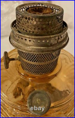 Antique Washington Drape Amber Glass Aladdin Oil Lamp/Needs TLC
