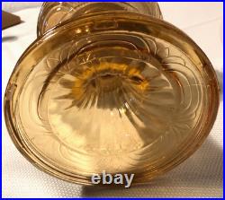 Antique Washington Drape Amber Glass Aladdin Oil Lamp/Needs TLC