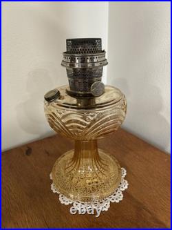 Antique Washington Drape B-41 Amber Glass Aladdin Oil Lamp