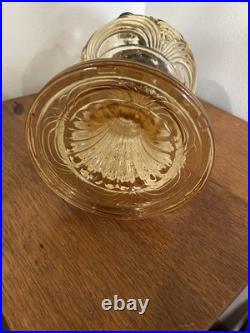 Antique Washington Drape B-41 Amber Glass Aladdin Oil Lamp