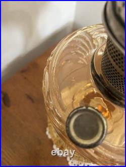 Antique Washington Drape B-41 Amber Glass Aladdin Oil Lamp