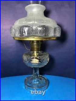 Antique Washington Drape Clear Glass Aladdin Oil Kerosene Lamp With B Burner WORKS
