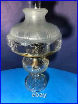Antique Washington Drape Clear Glass Aladdin Oil Kerosene Lamp With B Burner WORKS