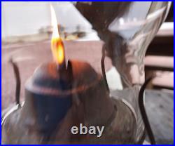 Antique Waterbury, CT P&A MFG. Co. Eagle Glass Kerosene Lamp withChimney