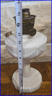 Antique / vintage Rare Aladdin B pink Alacite Lincoln Drape Kerosene / oil lamp
