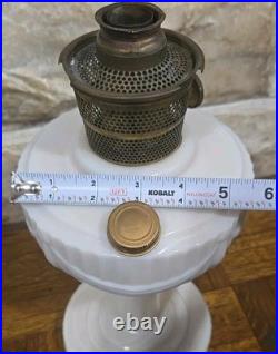 Antique / vintage Rare Aladdin B pink Alacite Lincoln Drape Kerosene / oil lamp