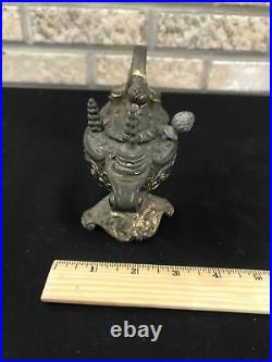 Atq Genie Figural Aladdin Lamp Lantern Pipe Lighter Gothic Whale Oil Kerosene