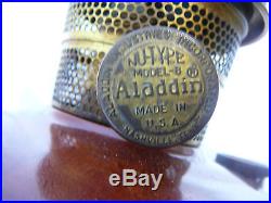 Australian Aladdin Silky Oak Bakelite Lamp Font with USA model B burner