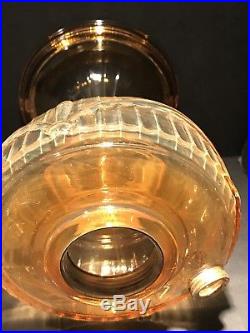 B-61-O Amber Opalique Short Lincoln Drape Aladdin Mantle Oil Kerosene Lamp