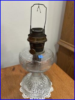 B-80 Aladdin Nu-Type Model B Clear Footed Beehive Kerosene Oil Lamp