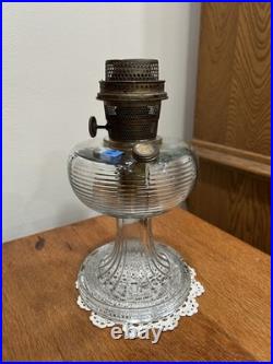 B-80 Aladdin Nu-Type Model B Clear crystal Footed Beehive Kerosene Oil Lamp