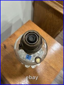 B-80 Aladdin Nu-Type Model B Clear crystal Footed Beehive Kerosene Oil Lamp