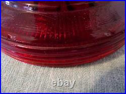 B 83 Aladdin Ruby Red Crystal Beehive Glass Oil Lamp NICE