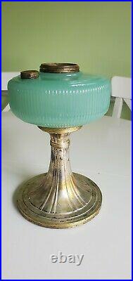 B 97 Aladdin Queen Jade Jadeite Green Moonstone Glass Lamp Fount Only