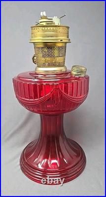 B62 Aladdin Ruby Crystal Short Lincoln Drape SLD Glass Lamp