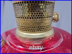 B62 Aladdin Ruby Crystal Short Lincoln Drape SLD Glass Lamp