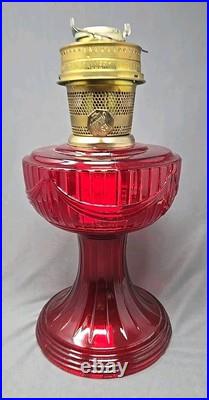 B62 Aladdin Ruby Crystal Short Lincoln Drape SLD Glass Lamp