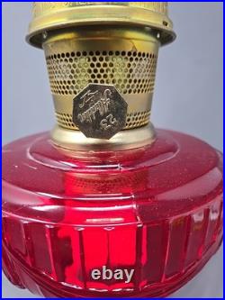 B62 Aladdin Ruby Crystal Short Lincoln Drape SLD Glass Lamp