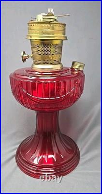B62 Aladdin Ruby Crystal Short Lincoln Drape SLD Glass Lamp