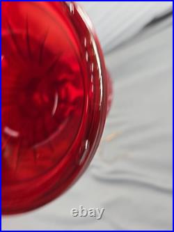 B62 Aladdin Ruby Crystal Short Lincoln Drape SLD Glass Lamp