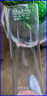 Beautiful Aladdin Mantle Oil Lamp Model B Green Glass Beehive Chimney Nu-type