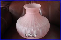 Beautiful Antique Vintage Pink Satin Glass Aladdin Oil Kerosene Lamp Shade