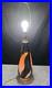 Beautiful Vintage Aladdin G-324 Alacite Glass Table Lamp MCM Black White. Works