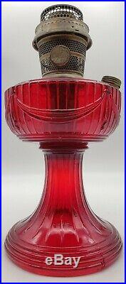 Beautiful Vintage Aladdin Ruby Red Lincoln Drape Lamp