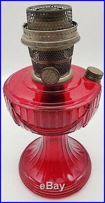 Beautiful Vintage Aladdin Ruby Red Lincoln Drape Lamp