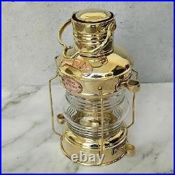 Brass Anchor Oil Lamp Antique Maritime Ship Lantern Boat Light 14 Inches