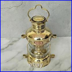 Brass Anchor Oil Lamp Antique Maritime Ship Lantern Boat Light 14 Inches