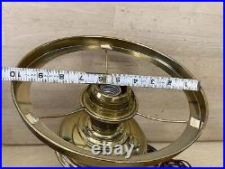 Brass Lamp Electric Amber Shade Aladdin Hurricane Electrified Oil Lamp