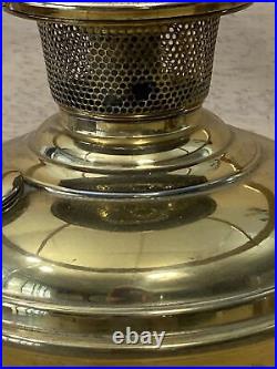 Brass Lamp Electric Amber Shade Aladdin Hurricane Electrified Oil Lamp