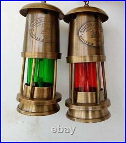 Brass Minor Oil Lamp Antique Nautical Ship Lantern Maritime Boat Light 2 UNIT