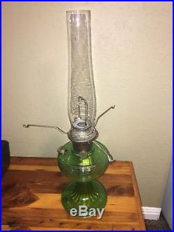C-1935 Green ALADDIN Oil Lamp BEEHIVE Pattern Made 1935 to 1937 MODEL B