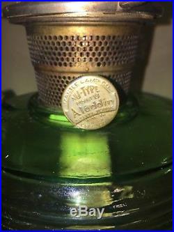 C-1935 Green ALADDIN Oil Lamp BEEHIVE Pattern Made 1935 to 1937 MODEL B