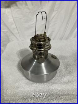 C. 1965 Aladdin Oil Lamp, Wick Raiser 23 Base 6 7/16Dia, Aluminum, 2.5 Fitter