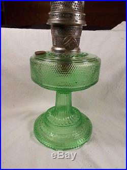 C1933 ALADDIN model #105 Green COLONIAL Kerosene Oil Lamp Burner Chimney