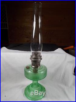 C1933 ALADDIN model #105 Green COLONIAL Kerosene Oil Lamp Burner Chimney