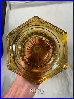 C1934-19365 ALADDIN Model 109 Amber Cathedral Kerosene Oil Lamp Table Lamp