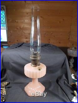 C1935 ALADDIN B-116 Rose Corinthian Kerosene Oil Lamp with Burner & Chimney