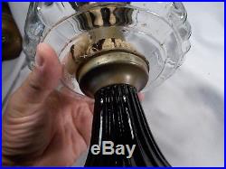 C1935 ALADDIN B104 Black Ft Crystal Corinthian Kerosene Oil Lamp Burner Chimney